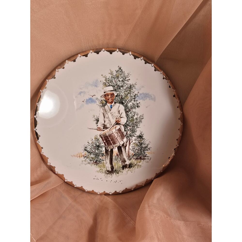 Collectible Elegant Vintage A Man Playing A Drum. 7.5"